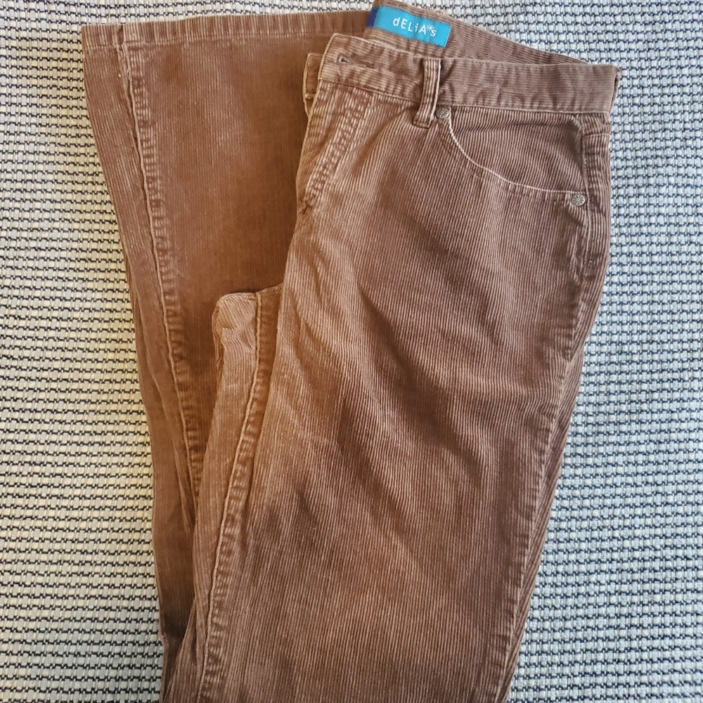 dELia’s size 7/8 Brown Flare Corduroy Pants Long